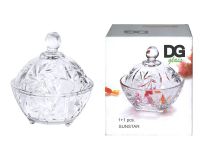 Ваза для конфет 10,5см 280мл стекло с крышкой