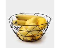 Ваза д/фруктов нерж 27*27*14 см <Геометрия>, чёрная