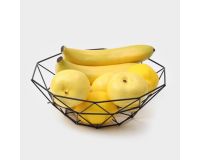 Ваза д/фруктов нерж 26*26*8 см <Геометрия>, чёрная