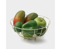 Ваза д/фруктов нерж 23*23*9 см <Солнце>, золотой