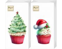 Салфетка бумажная 20л 33*33 2сл Новогодние пирожные