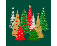 Салфетка бумажная 20л 33*33 3сл Ели на зеленом