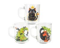 Кружка стекло 200мл Green Tea Озорные Котики