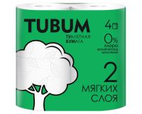 Бумага туалетная 4шт 2 слоя TUBUM