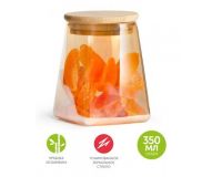 Банка для сыпучих продуктов 350мл с деревянной крышкой