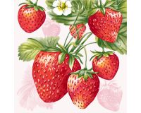 Салфетка бумажная 25л 24*24см 3сл Клубника