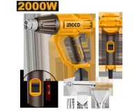 Фен технический INGCO HG200078 набор 4 предмета, 2000 Вт, 3 режима, t 50 - 550 INDUSTRIAL