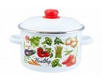 Кастрюля эмалированная сталь 3,0л цилиндр Veggies Appetite