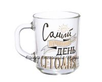 Кружка стекло 200мл Green tea На Позитиве (Россия)
