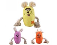 Игрушка для собак пищащая Зверята WOGY 10*6*5см с канатами