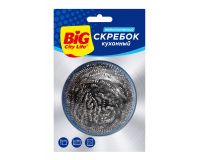 Губка для посуды металлическая 1шт Спираль Big City