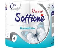 Бумага туалетная 4шт 2 слоя Soffioni Decoro White (белая)