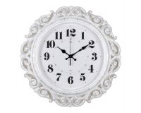 Часы настенные круглые 40,5см корпус белый с серебром Классика Рубин