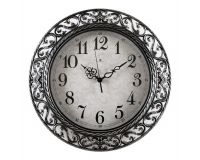 Часы настенные круглые 39,5 см, корпус серебряный Классика