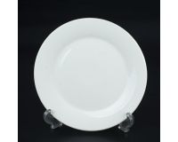 Тарелка 20 см круглая мелкая белая фарфор ФОКУС
