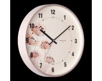 Часы настенные 30,5*30,5*0,5см круглые Утренний цветок розовый глянцевый корпус