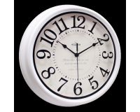 Часы настенные 31*31см круглые светлый циферблат цифры на стекле, белый корпус