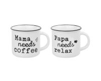 Кружка фарф. 400мл Papa needs relax, Mama needs coffee