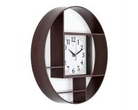 Часы настенные круглые 35см корпус коричневый Классика Рубин