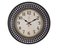 Часы настенные круглые 40см корпус чёрный с золотом Классика Рубин
