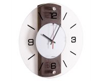 Часы настенные круглые 34см стеклянные с МДФ Классика Рубин