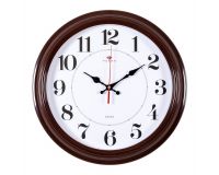 Часы настенные круглые 35см рама коричневая Классика Рубин