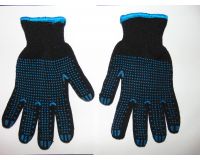 Перчатки хлопчатобумажные двойные с ПВХ черные зима ВОСТОК