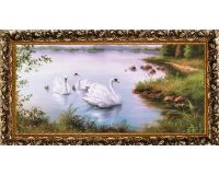 Картина в рамке 33*70 см багет №4 Лебеди