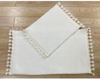 Коврик для ванной и талета набор 2 предмета 60*100+50*60см Rabbit с кисточками белый ZALEL