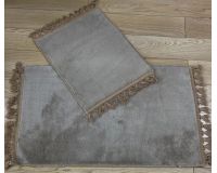 Коврик для ванной и туалета набор 2 предмета 60*100+50*60см Rabbit с кисточками бежевый ZALEL