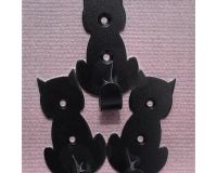 Набор крючков 3 штуки Коты черный