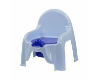 Горшок-стульчик пластиковый детский с крышкой голубой Альтернатива