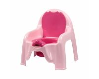 Горшок-стульчик пластиковый детский с крышкой розовый Альтернатива