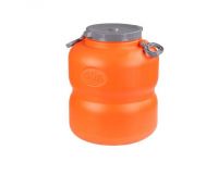 Канистра-бочка Альтернатива Байкал пластиковая с ручками оранжево-серая 40 л