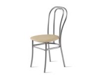 Стул Венский (цвет каркаса- металлик, сиденье (ВИК MARVEL desert (Кофе с молоком)