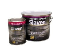 Грунт-эмаль Slaven быстросохнущий антикоррозийный 3 в 1 черный 1.1 кг