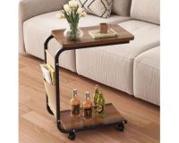 Столик журнальный 40*38,5*62 см 2-х ярусный, на колесиках, орех Baizheng KD119-161