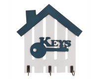 Ключница KEYS 14,5*15,5см открытая,3 крючка, МДФ, белая