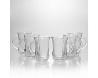 Чайный набор 6 предметов (армуды для чая) Tea&Coffee (стаканы c ручкой стекло V-140 мл) PASABAHCE