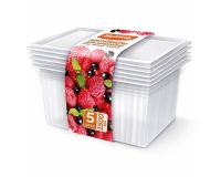 Контейнер для заморозки ягод, овощей, фруктов 1,5 л 5 шт ХОЗЯЮШКА Мила