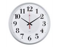 Часы настенные Рубин серебряный корпус круглые d=29 см