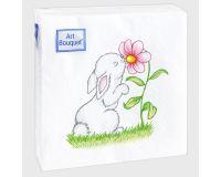 Салфетка бумажная 30л 20*20см 2сл Милый зайчик