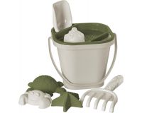 Набор для песка Lalababy for Green Republic (ведерко, сито, совочек, грабельки, 4 формочки) лён