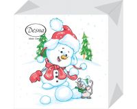 Салфетка бумажная 40л 24*24см 1сл Снеговичок